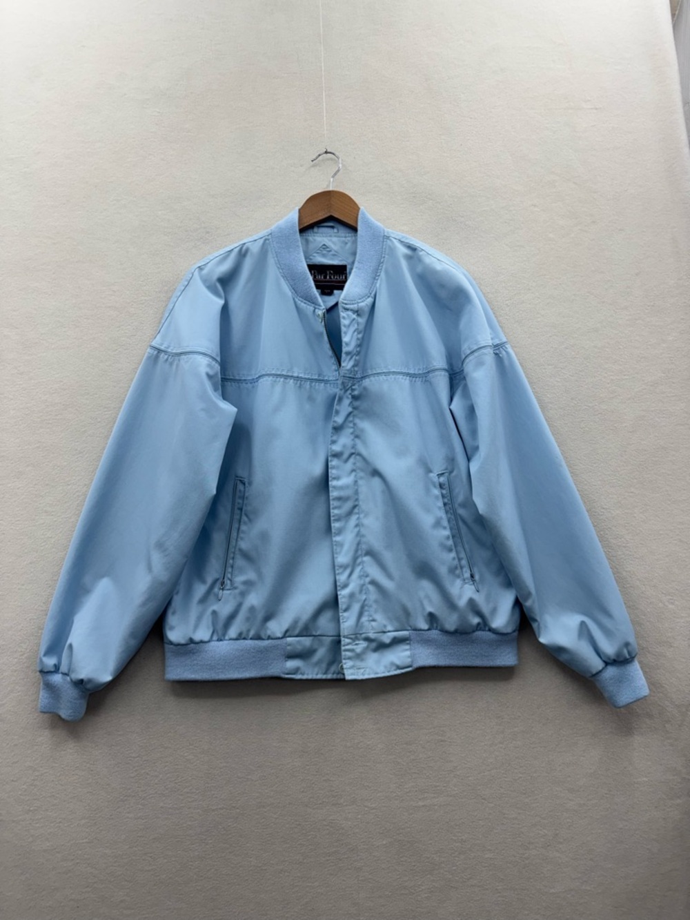 Par Four Jacket Mens Large Blue Nylon Windbreaker Golf Lightweight